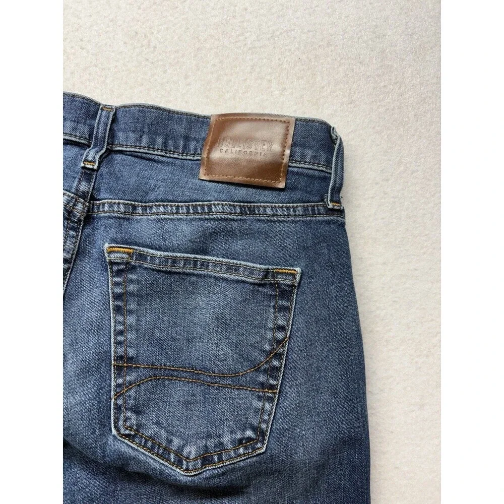 Hollister Epic Flex Bootcut Jeans Mens 30x36 Dark Wash Blue Denim Stretch